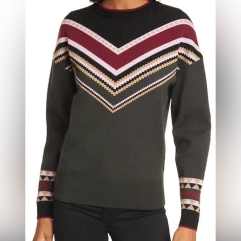 Ted Baker Faii Branded Fair Isle Sweater Size 2/ US Size 6